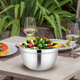 Silver Stainless Steel German Mixing Bowl - 21cm, 2800ml | Dishwasher Safe & Rust Free